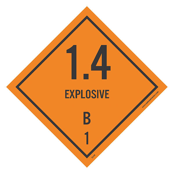 Nmc Dot Shipping Label, 1.4 Explosive, Pk25 DL44AP
