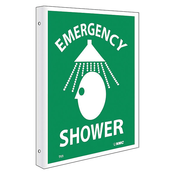 Nmc Emergency Shower 2-View Sign TV3