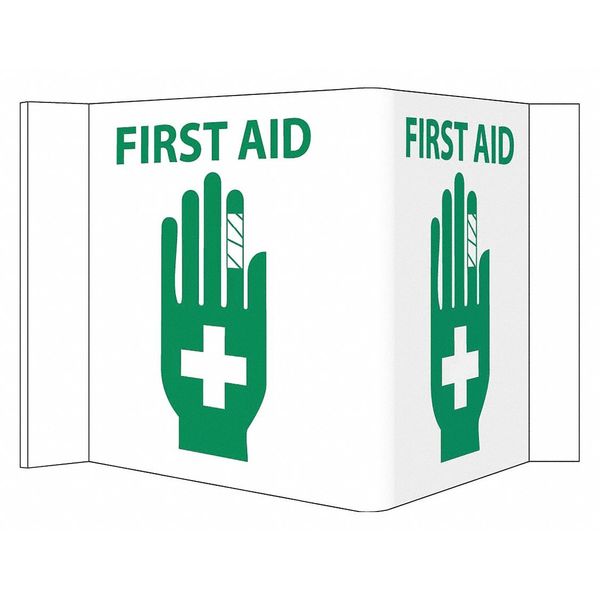 Nmc First Aid 3-View Sign, VS21W VS21W
