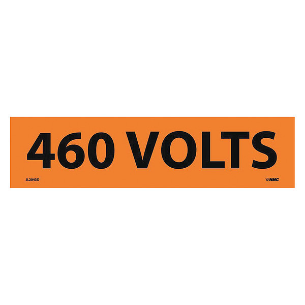 Nmc ELECTRICAL MARKERS, 460 VOLTS, 2.25X9, PS VINYL, PK25 JL2043O