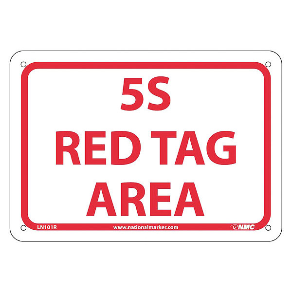 Nmc RED TAG AREA LABEL ALL ITEMS, 7 x 10, RIGID PLASTIC LN101R
