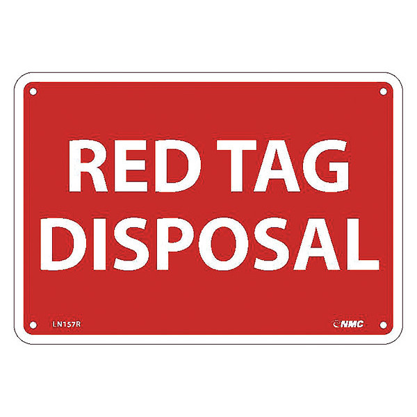 Nmc RED TAG DISPOSAL, 7X10, RIGID PLASTIC LN157R