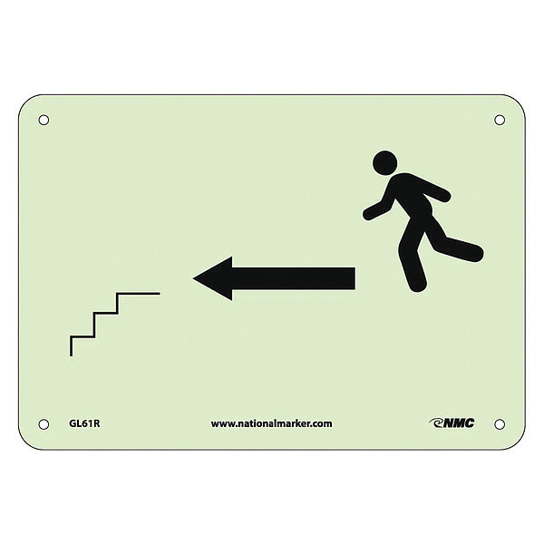 Nmc Stairs-Left Arrow- Man Graphic, 7 X 10, GL61R GL61R