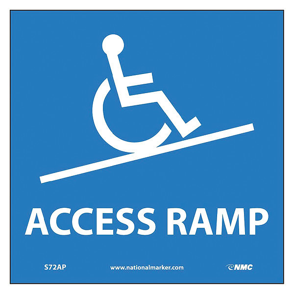 Nmc Access Ramp Graphic Label, Pk5 S72AP