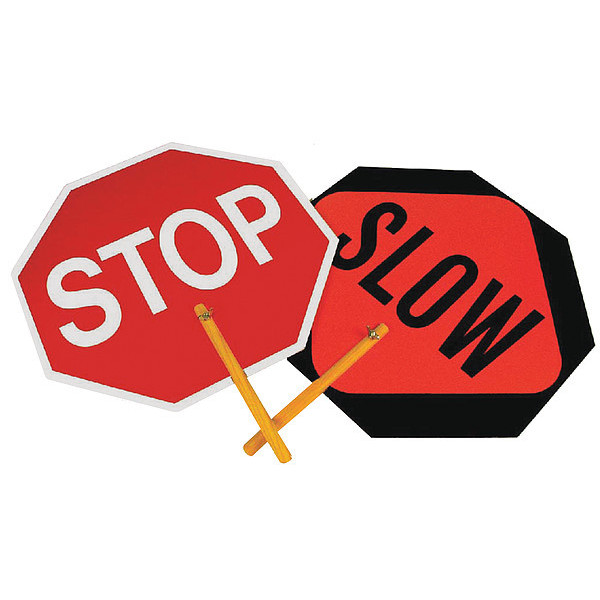 Nmc Aluminum Safe-T-Paddle Stop/Slow Sign, PS3 PS3