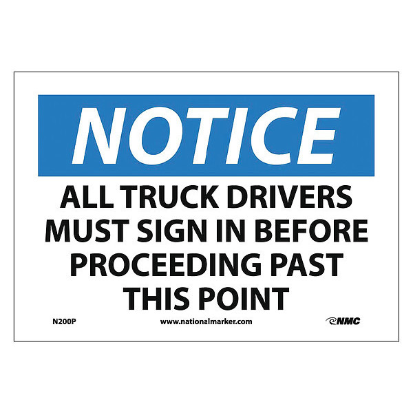 Nmc All Truck Drivers Must Sign In Before Sign, N200P N200P