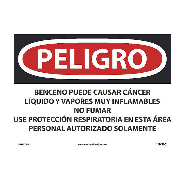 Nmc Benzene May Cause Cancer Highly Sign - Spanish, SPD27PB SPD27PB