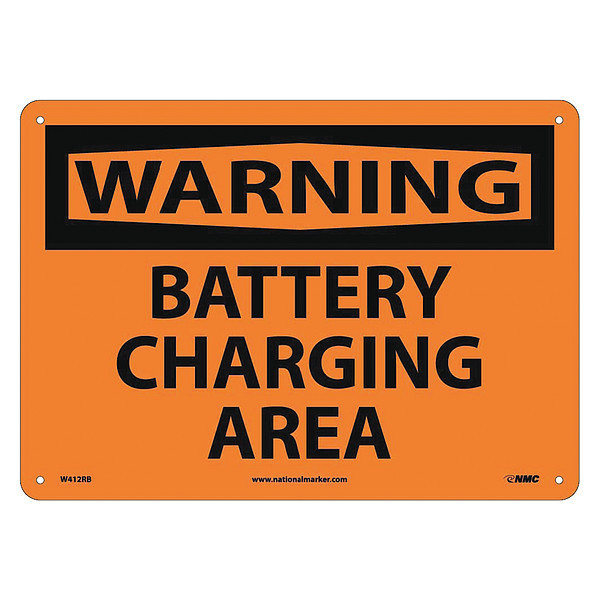 Nmc Battery Charging Area Sign, W412RB W412RB