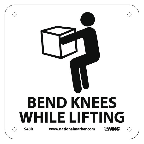 Nmc Bend Knees While Lifting Sign, S43R S43R