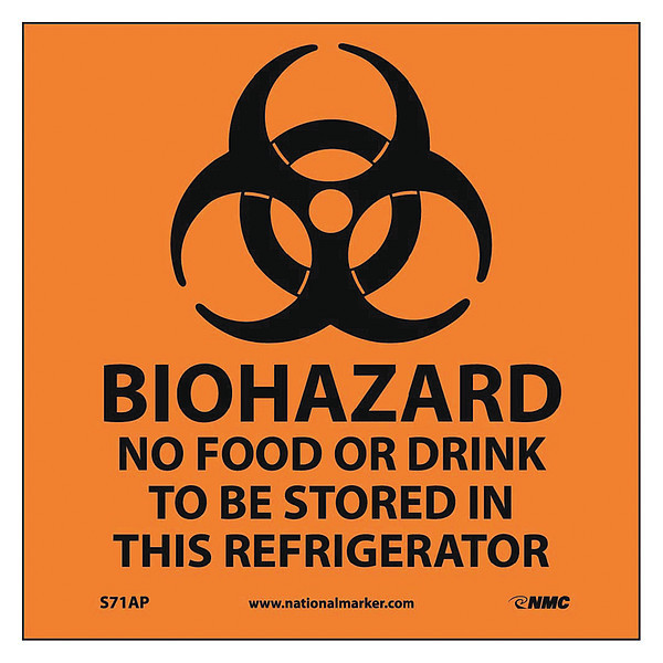 Nmc Biohazard Label, Pk5, S71AP S71AP