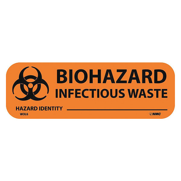 Nmc Biohazard-Infectious Waste Write-On Label WOL6