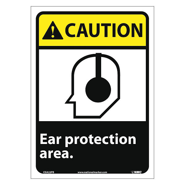 Nmc Caution Ear Protection Area Sign CGA22PB