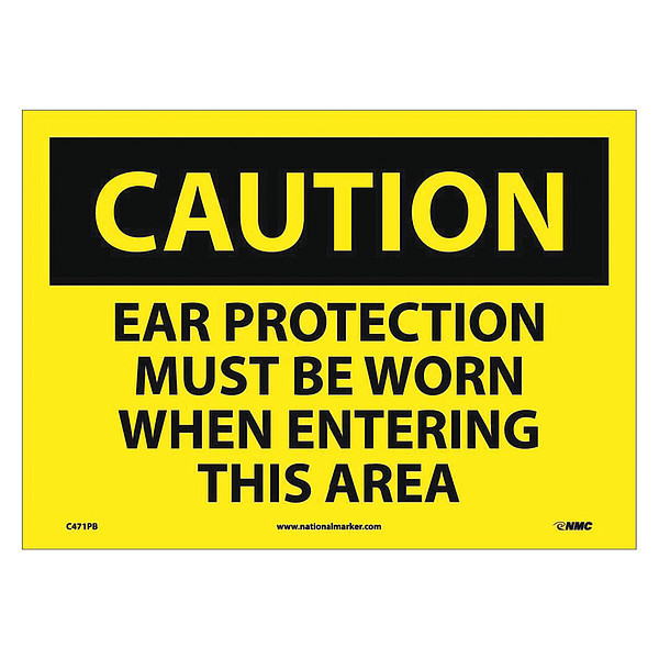 Nmc Caution Ear Protection Must Be Worn Sign C471PB