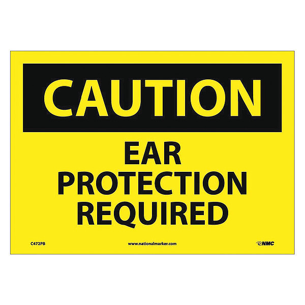 Nmc Caution Ear Protection Must Be Worn Sign C472PB