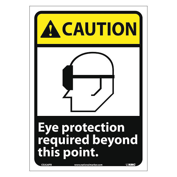 Nmc Caution Eye Protection Required Sign CGA26PB