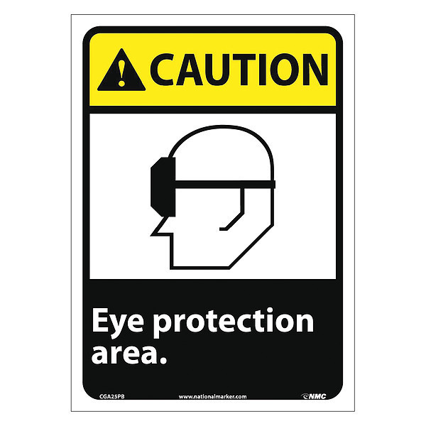 Nmc Caution Eye Protection Area Sign CGA25PB