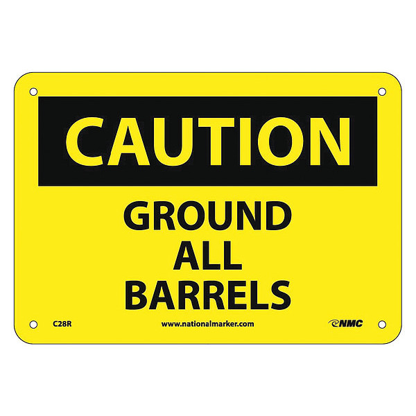 Nmc Caution Ground All Barrels Sign, C28R C28R