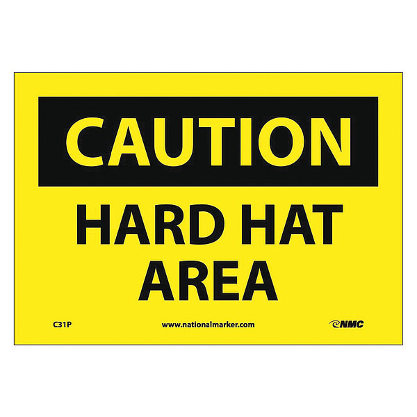 Nmc Caution Hard Hat Area Sign C31P
