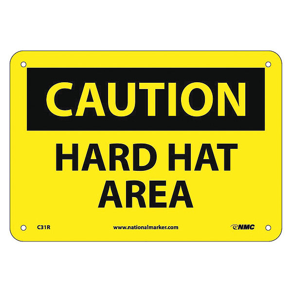 Nmc Caution Hard Hat Area Sign C31R