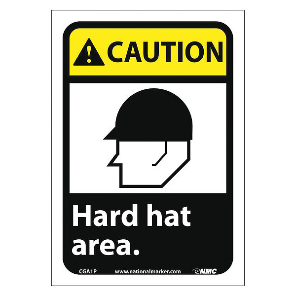Nmc Caution Hard Hat Area Sign CGA1P