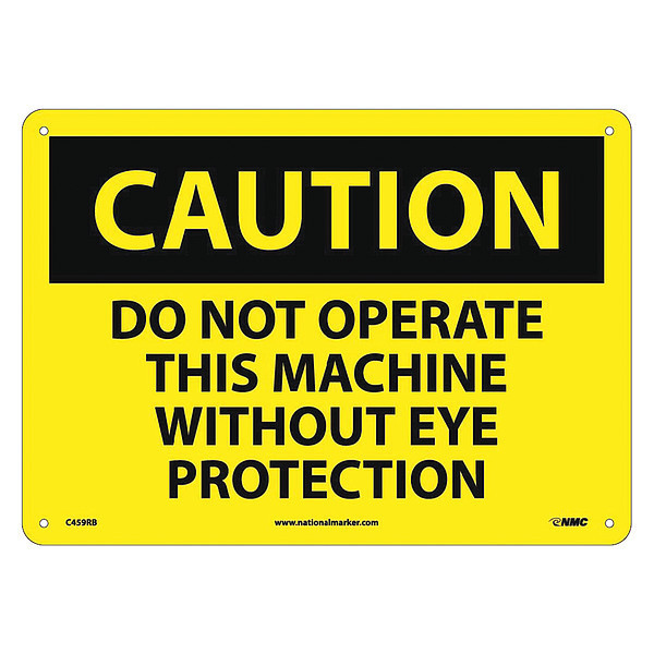 Nmc Caution Eye Protection Sign C459RB