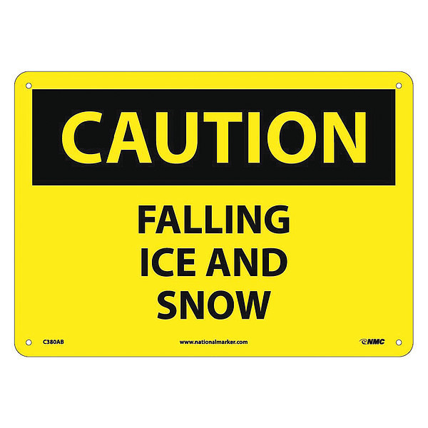 Nmc Caution Falling Ice And Snow Sign, C380AB C380AB