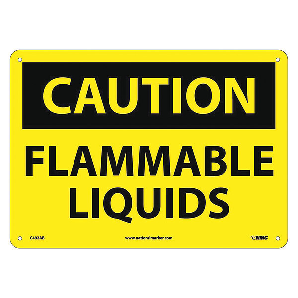 Nmc Caution Flammable Liquids Sign, C492AB C492AB