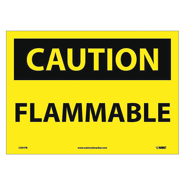 Nmc Caution Flammable Sign, C491PB C491PB