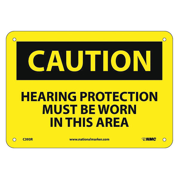 Nmc Caution Hearing Protection Must Be Worn Sign C393R