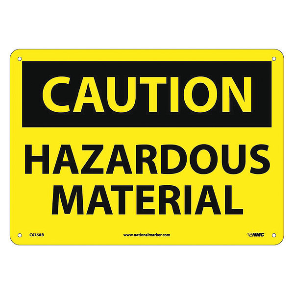 Nmc Caution Hazardous Material Sign, C676AB C676AB