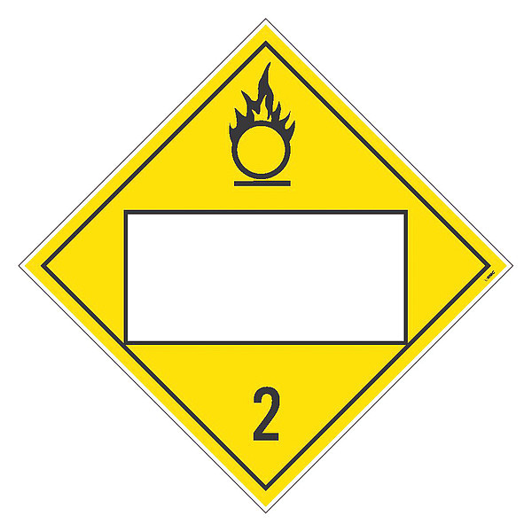 Nmc Blank Placard Sign, 2 Gases, Poison, Flammable/Non-Flammable, Pk50, Mounting Style: Adhesive-Backed DL152BUV50