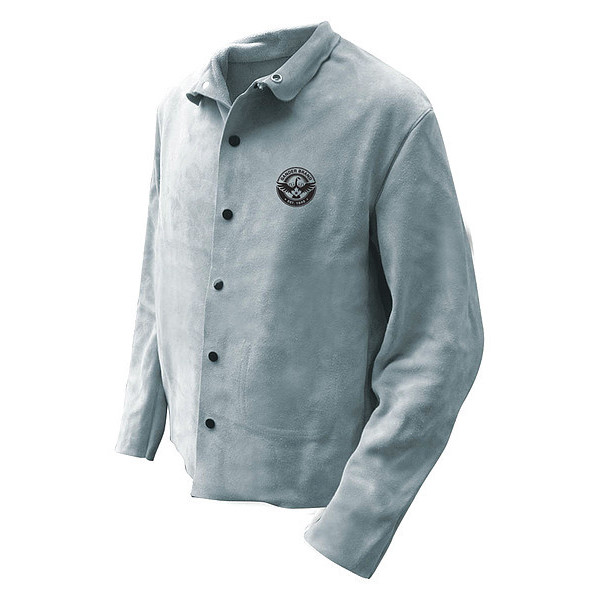 Bdg Welding Jacket Split Cowhide Pearl Grey, Size X3L 64-1-50P-X3L