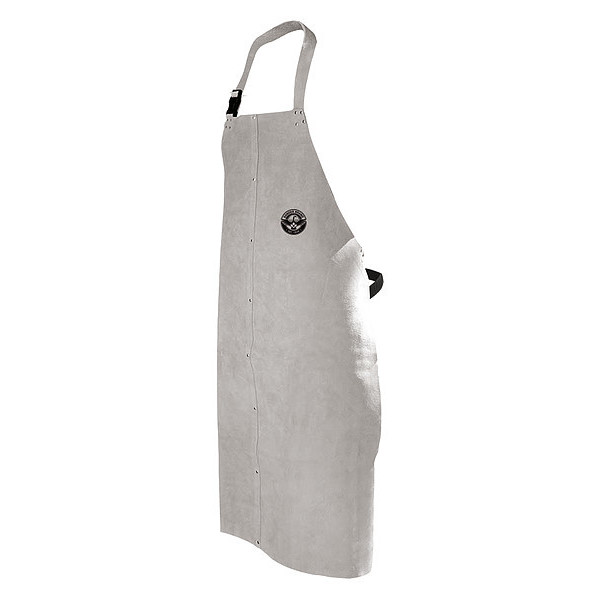 Bdg Welding Apron, Leather, Pearl Gray, 48" L 64-1-63-48