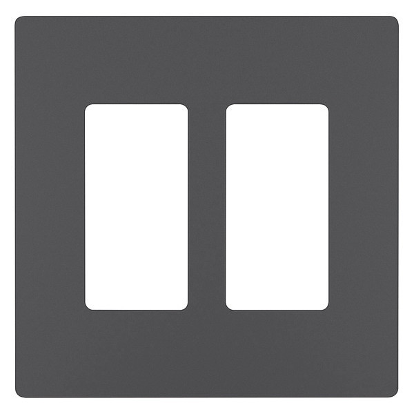 Zoro Select Rocker Wall Plate, Number of Gangs: 2 Plastic, Smooth Finish, Gray RWP262GCC6