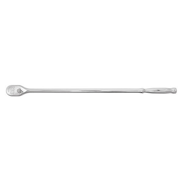 Sk Professional Tools 1/2" Drive 90 Geared Teeth Pear Head Style Hand Ratchet, 24" L, Chrome Finish 80222