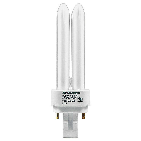 Sylvania Plug-In CFL Bulb, 18W, 1150 lm, 3500K CF18DD/E/835/ECO