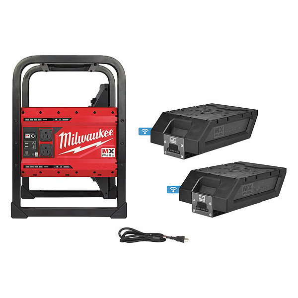 Milwaukee Tool Portable and Inverter Generator, 1,800 W Rated, 3,600 W Surge, 120V AC, 15 A A MXF002-2XC