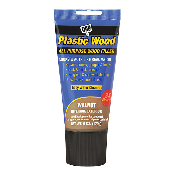 Dap Wood Filler 6 oz Size, Tube Walnut Plastic Wood 7079800584