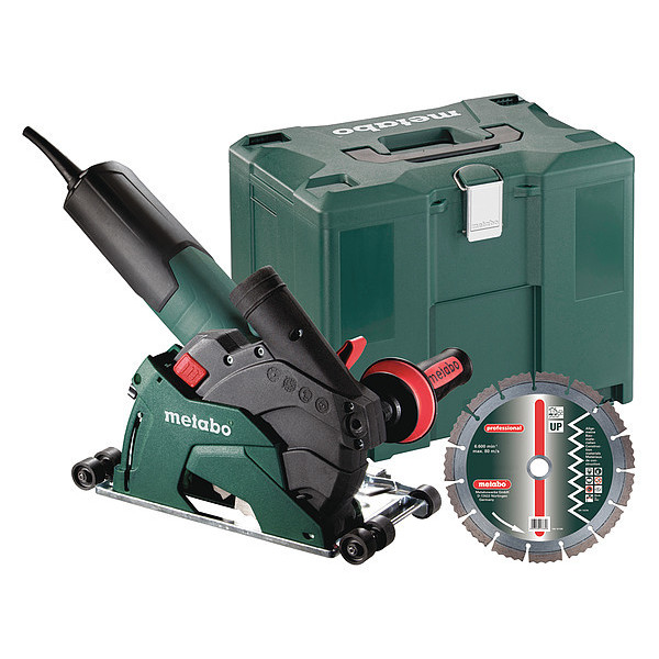 Metabo Angle Grinder, 12 A, Barrel Grip, 9.7 lb T 13-125 CED Set