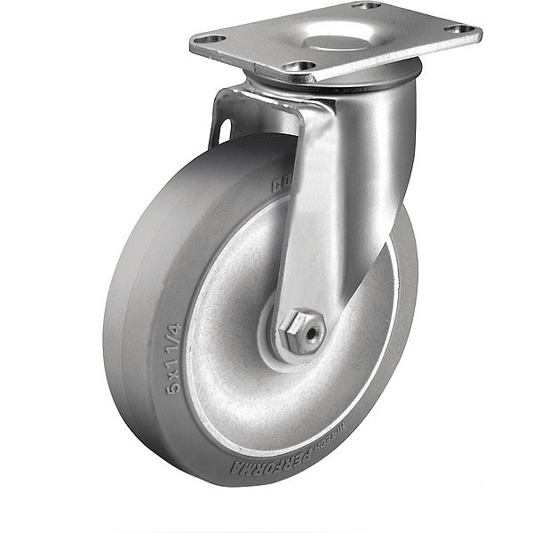 Colson 3" X 1-1/4" Non-Marking Rubber Hi-Tech Swivel Caster, No Brake, Loads Up To 150 lb 2.03356.42