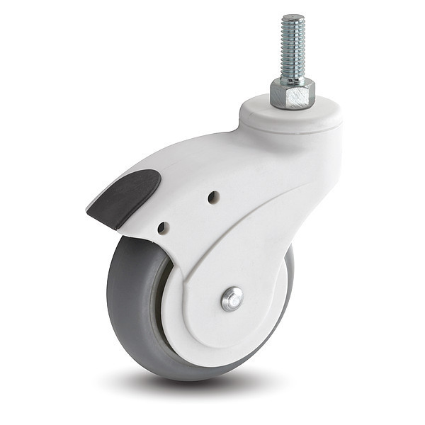 Medcaster 3" X 1" Non-Marking Rubber Performa Swivel Caster, No Brake, Loads Up To 140 lb OP03PRN100SWTS06