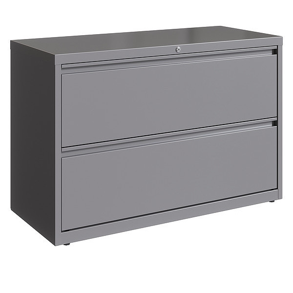 Hirsh 2 Drawer Lateral File Cabinet, Arctic Silver, Legal/Letter 23748