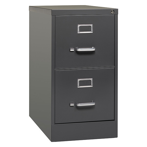 Hirsh 2 Drawer Vertical File Cabinet, Charcoal, Letter 24065