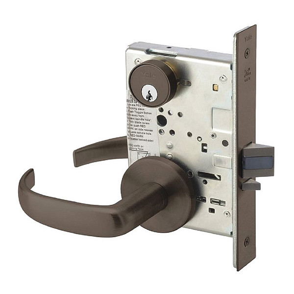 Yale Mortise Lockset, Mechanical, Storeroom 8805FL PBR 613E RH LC