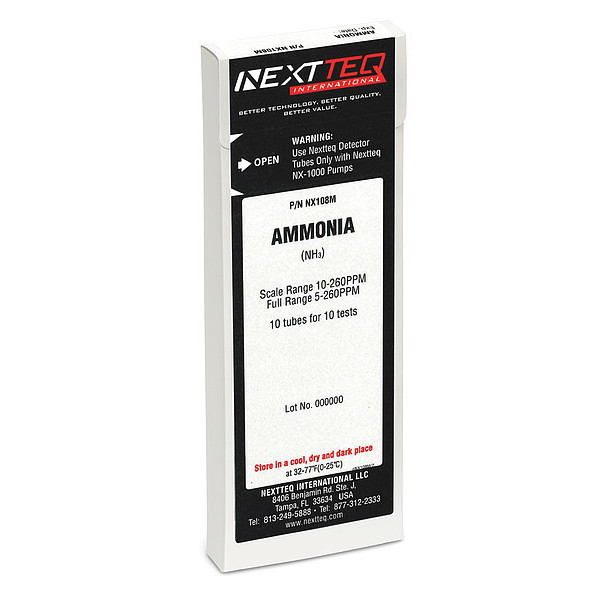 Nextteq Detector Tube, For Ammonia, Glass NX108M