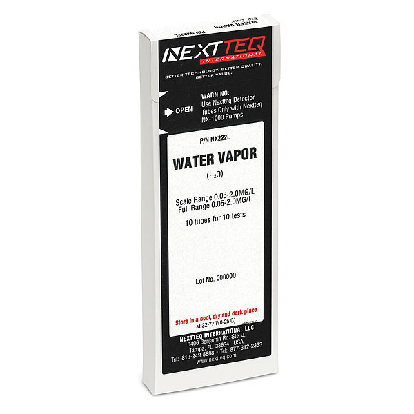 Nextteq Detector Tube, For Water Vapor, Glass NX222L
