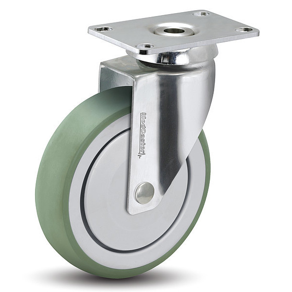 Medcaster 5" X 1-1/4" Non-Marking Rubber Thermoplastic Anti-Microbial Swivel Caster, No Brake, Loads Up To 220lb SS05AMX125SWTP01