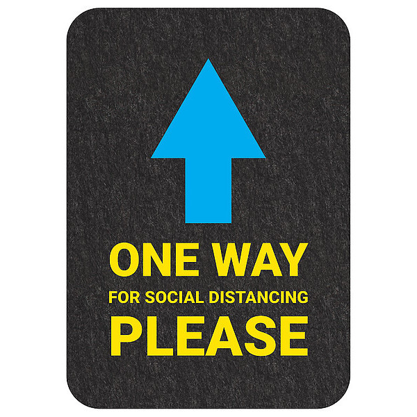 Pig One-Way Directional Arrow Floor Sign, PK4 GMM21009-BK