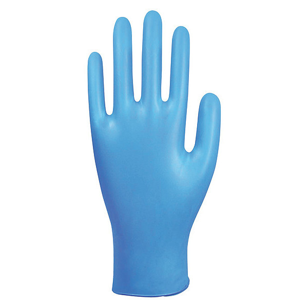 Condor Nitrile Disposable Gloves, 2.5 mil Palm, Nitrile, Powder-Free, M (8), 100 PK, Blue 56JT48