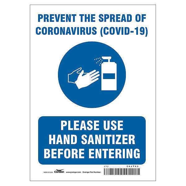 Condor Prevent The Spread Of Coronavirus Sign, HWB718A1410 HWB718A1410